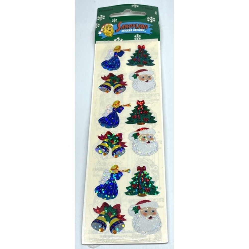 Vintage Sandylion Prismatic Christmas Stickers 1 Sheet LOT of 3 SEALED‎